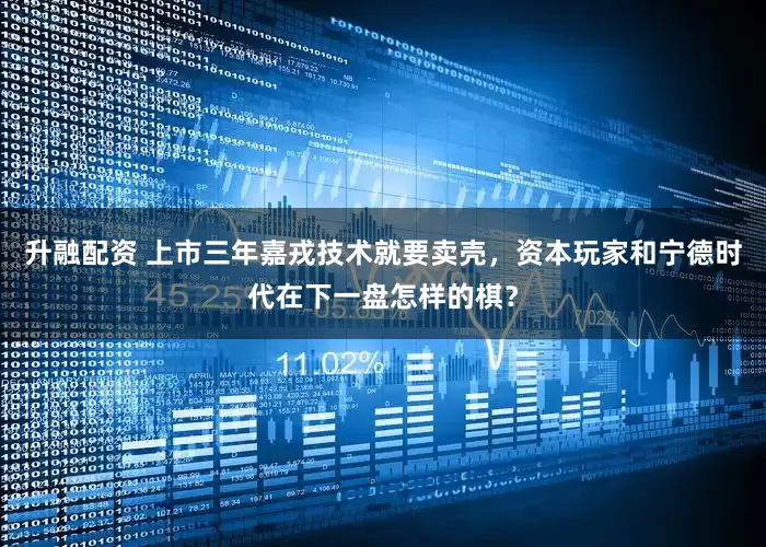 升融配资 上市三年嘉戎技术就要卖壳，资本玩家和宁德时代在下一盘怎样的棋？